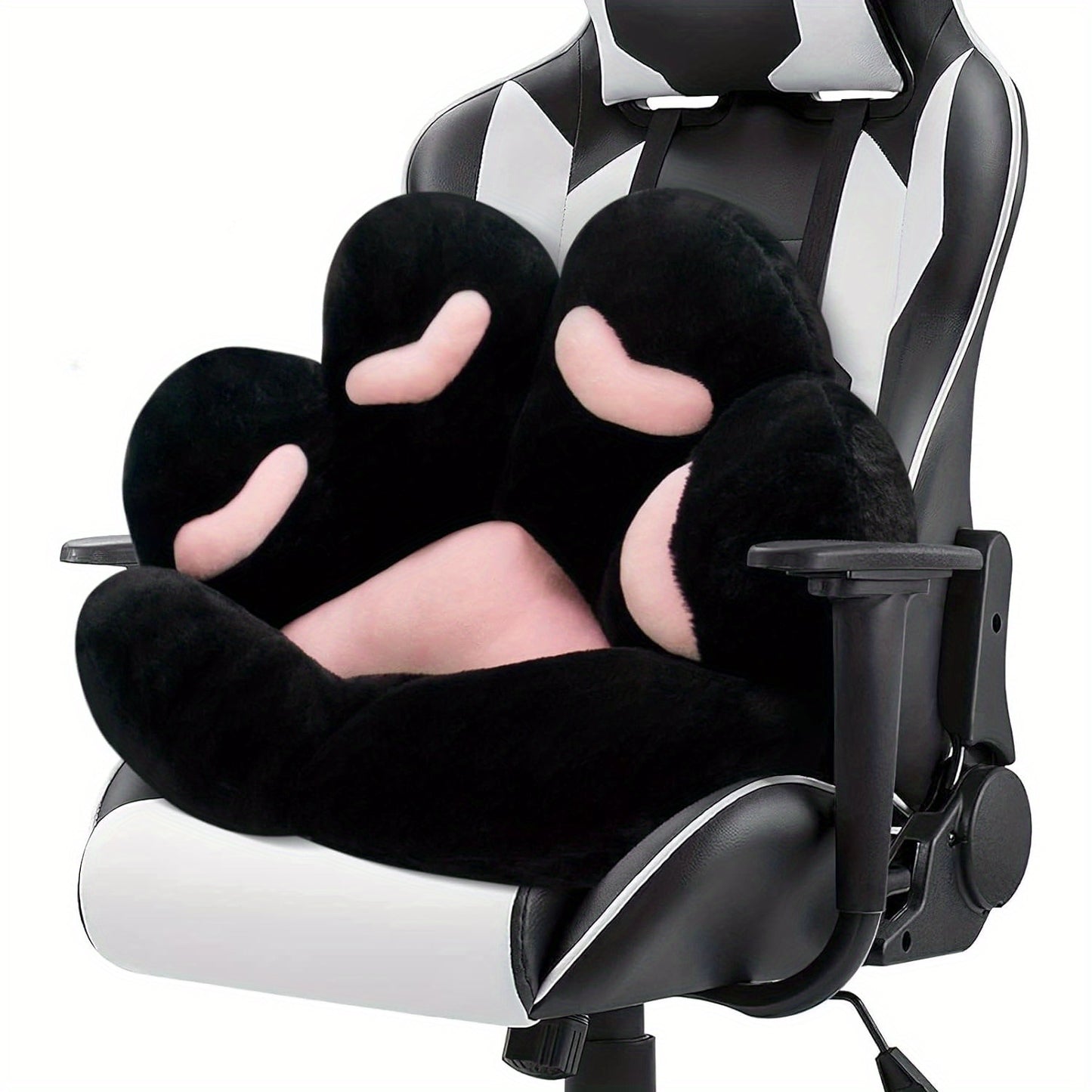 Cat Paw Cushion Chair Comfy Kawaii Shape Lazy Plush Pillow for Gamer Chair 28"x 24" Cozy Floor Cute Seat Kawaii for Girl Worker Gift, Dining Room Bedroom Decorate Black