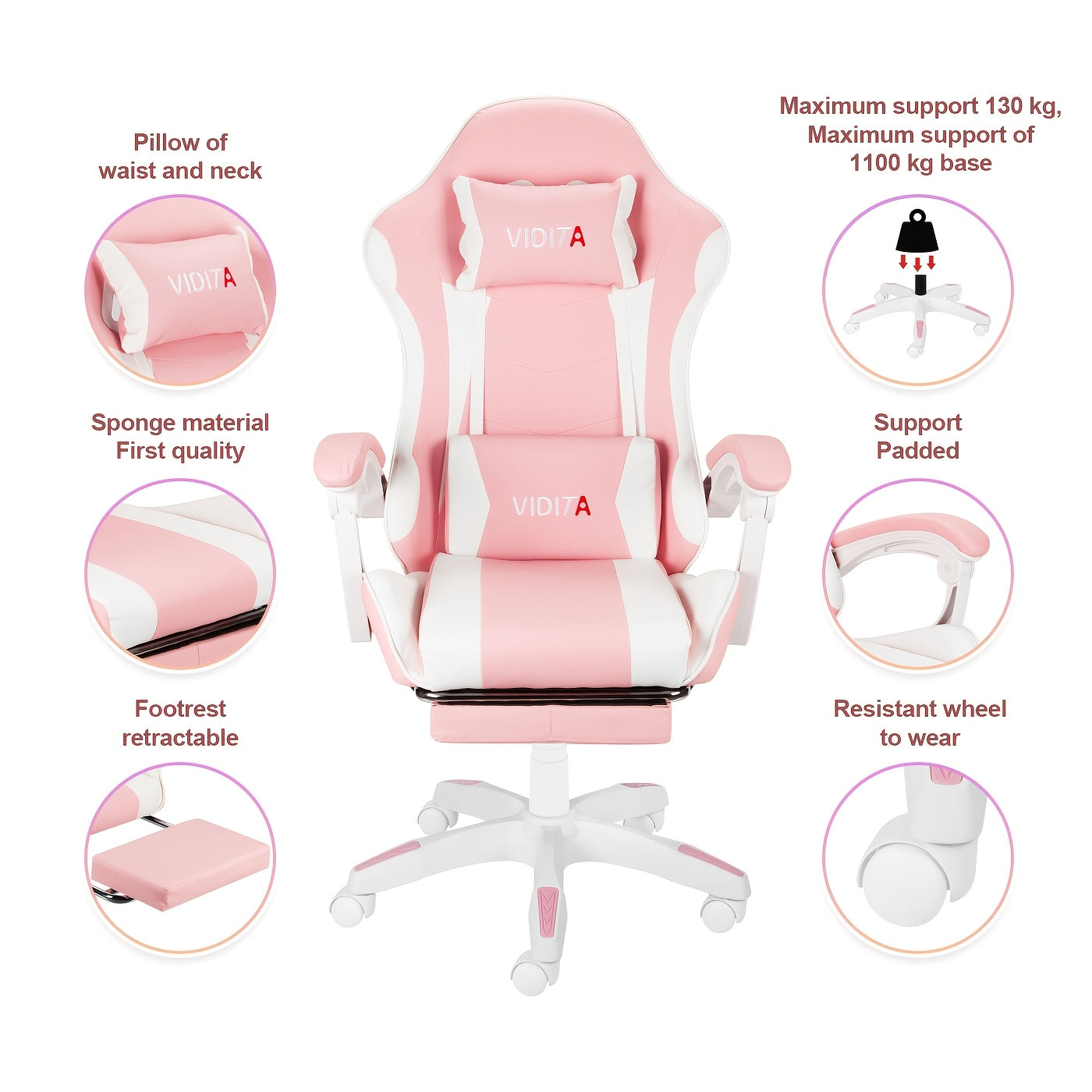 Ergonomic Gaming Chair for Adults and Teens - Racing Style PC Office Chair with Lumbar Support
