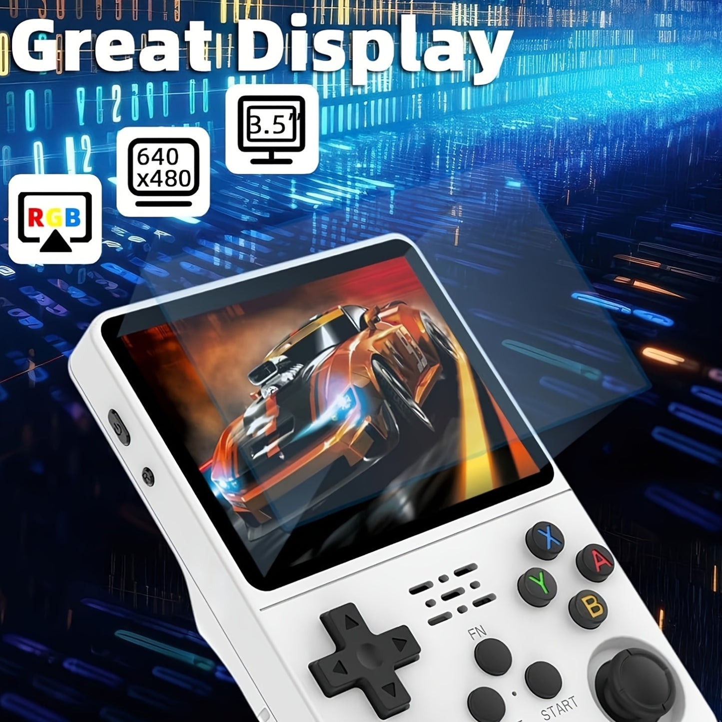 R36S Retro Game Controller Handheld - Portable Gaming Console with 3.5" IPS Screen, 64GB Internal Storage, USB-C Charging, Linux OS - Compatible with 20+ Emulators for NES,, GBA, PSP, PS1, N64, Game Boy - Ideal Gift for Gamer