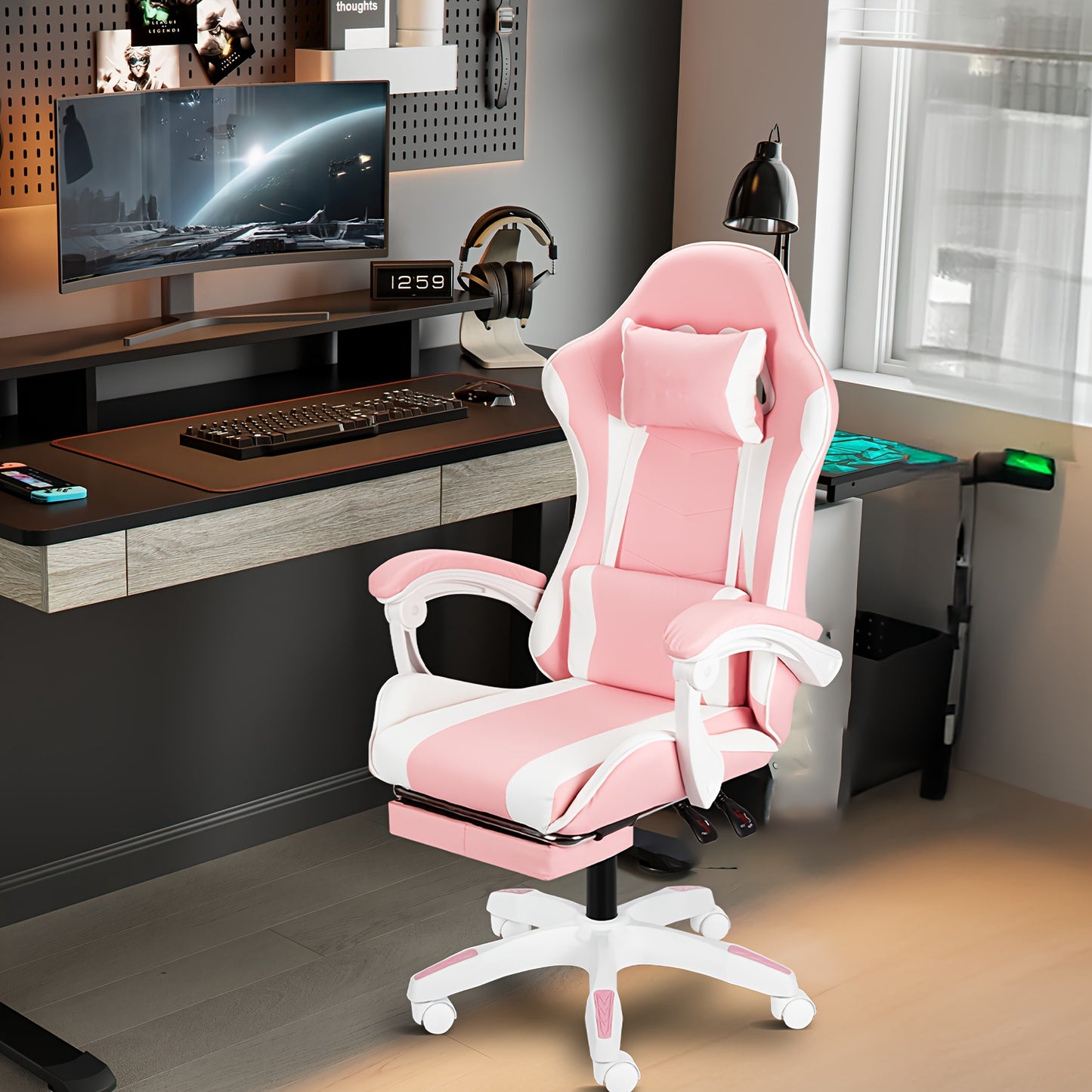 Ergonomic Gaming Chair for Adults and Teens - Racing Style PC Office Chair with Lumbar Support