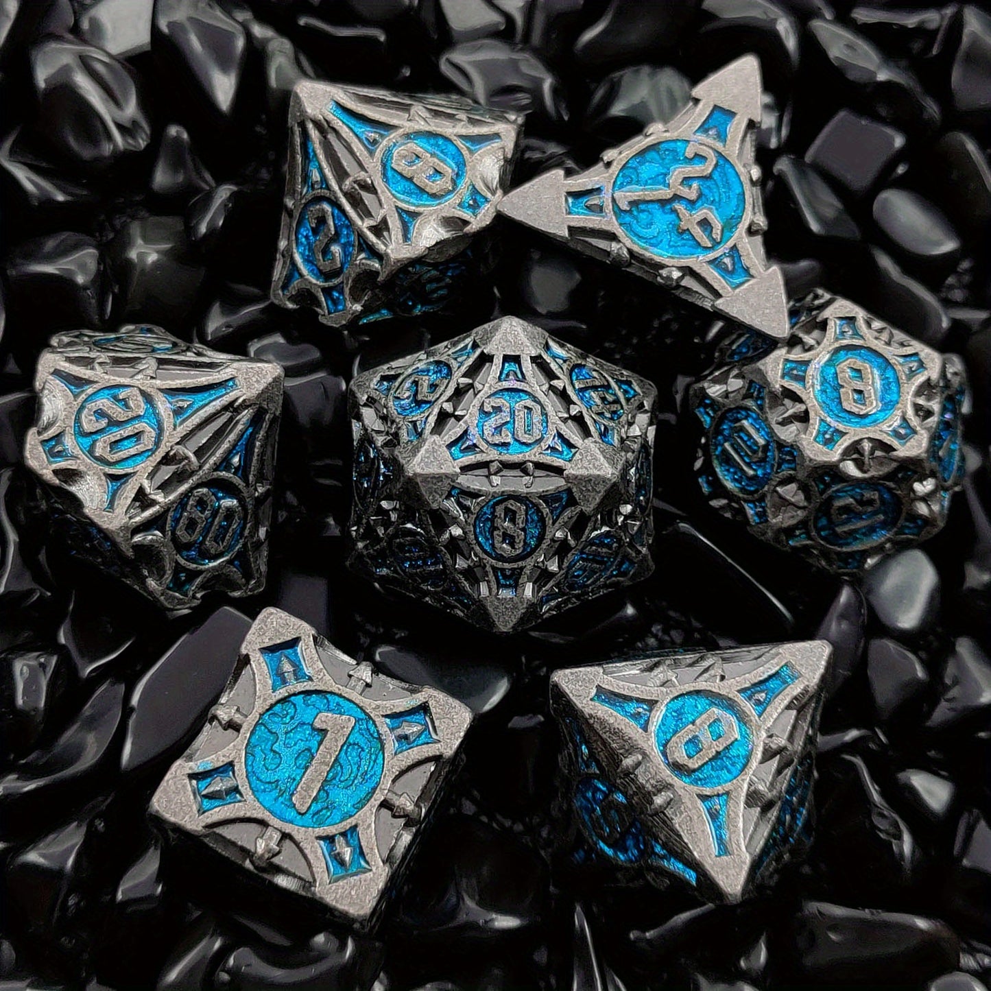Ultimate RPG Experience: 7-Piece Stylish Metal Dice Set - Precision & Durability for Tabletop Games | Perfect Gamer Gift