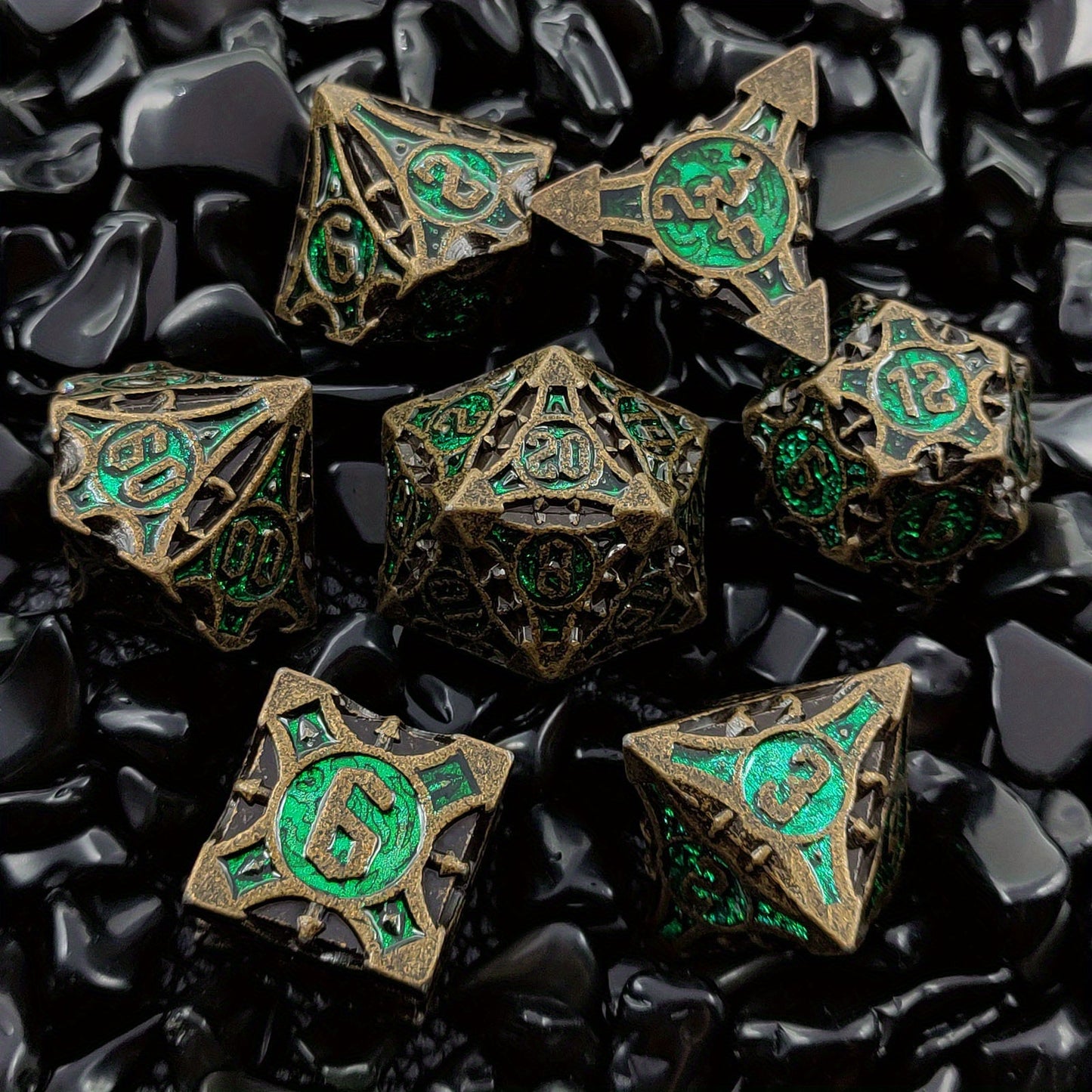 Ultimate RPG Experience: 7-Piece Stylish Metal Dice Set - Precision & Durability for Tabletop Games | Perfect Gamer Gift