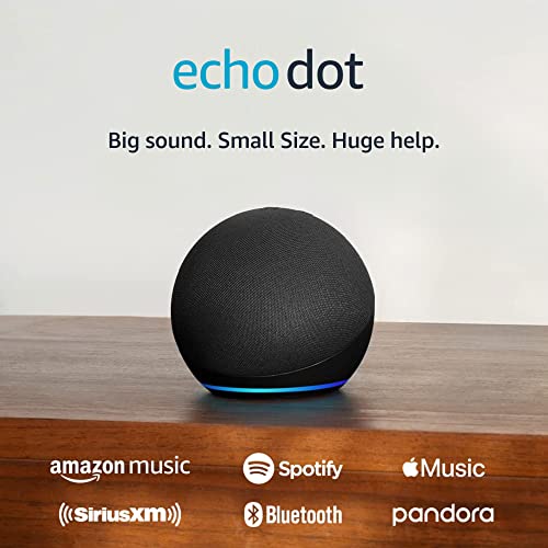Amazon Echo Dot (modelo más reciente): parlante Alexa con sonido vibrante, ideal para dormitorios, comedores y oficinas (carbón)