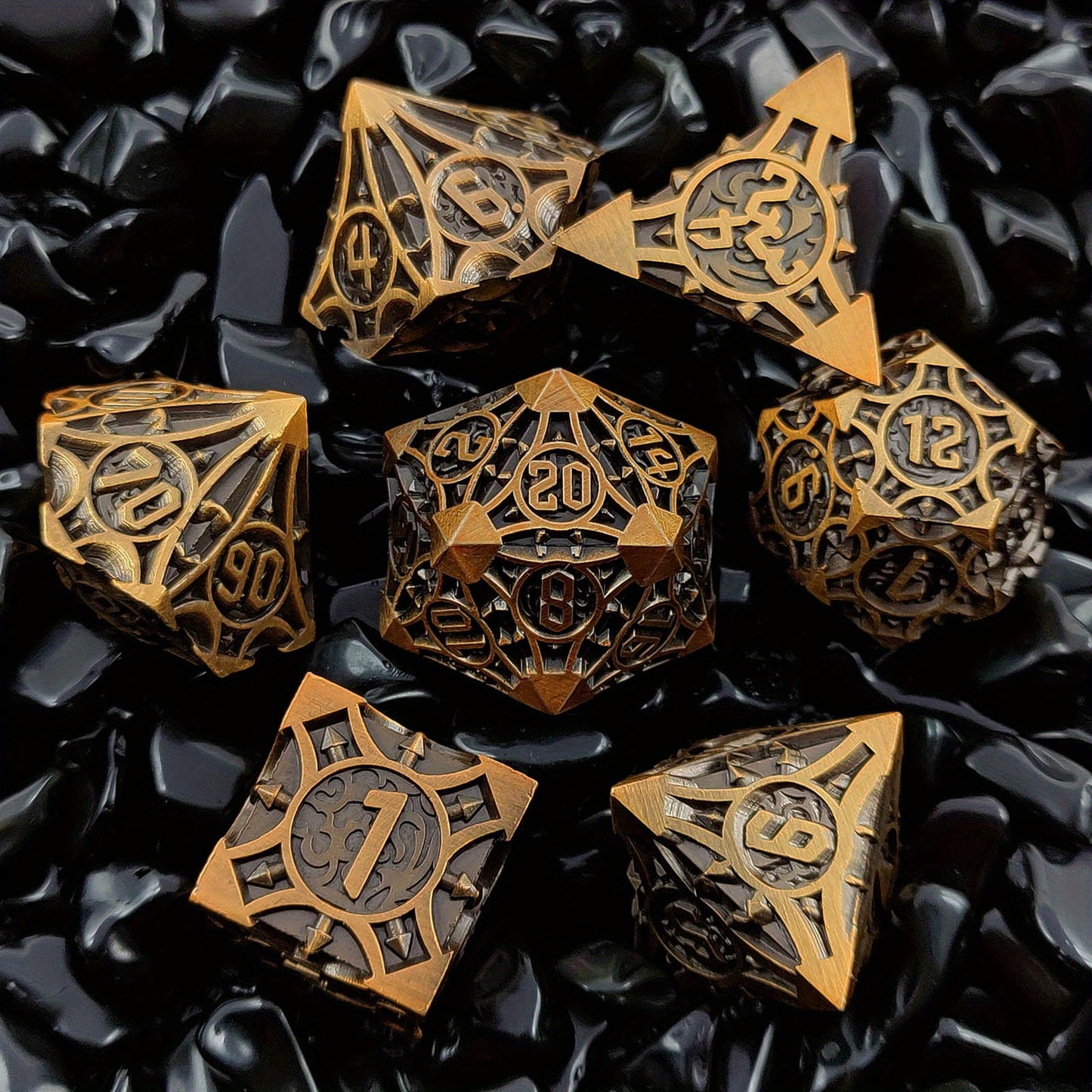 Ultimate RPG Experience: 7-Piece Stylish Metal Dice Set - Precision & Durability for Tabletop Games | Perfect Gamer Gift