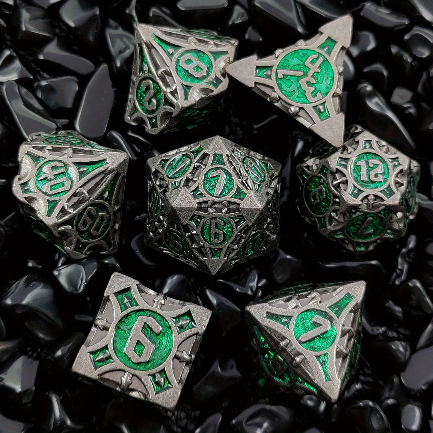 Ultimate RPG Experience: 7-Piece Stylish Metal Dice Set - Precision & Durability for Tabletop Games | Perfect Gamer Gift