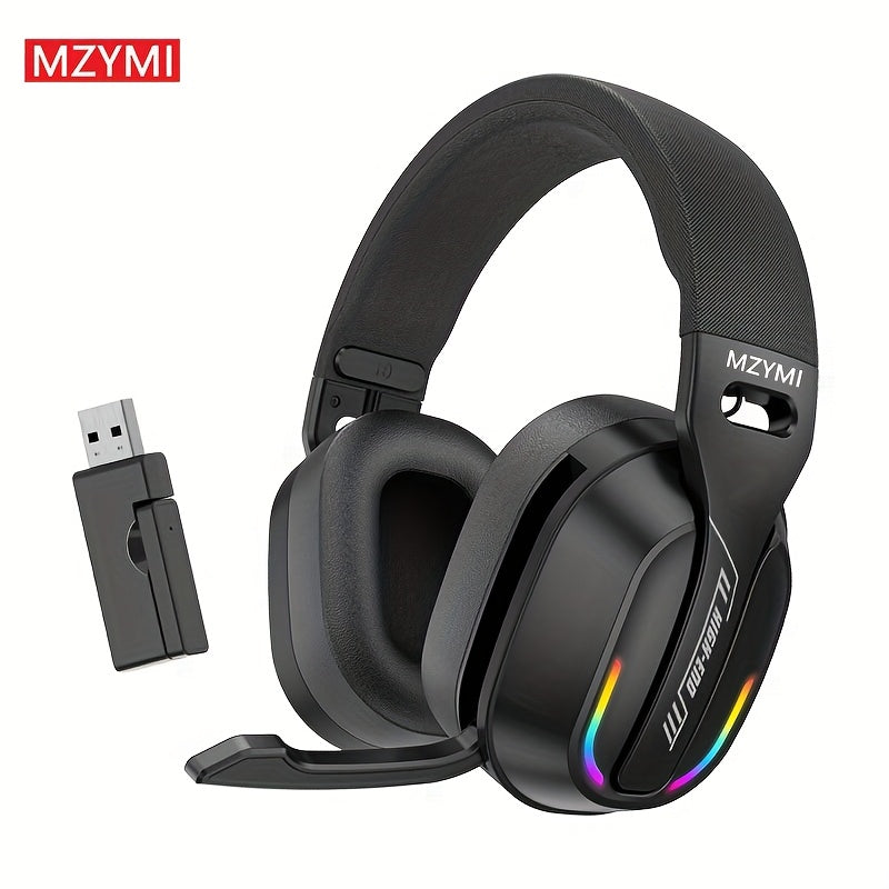 MZYMI GT100 2.4GHz/Wireless Gaming Headset for PlayStation 5 4, Gamer Headphones with Detachable Microphone for PS5, PS4, PC, Switch, Ultra-low Latency, 25 Hours Playtime, Wired Mode for Xbox Series
