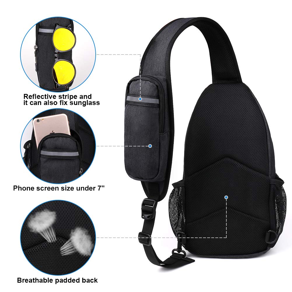 WATERFLY - Mochila cruzada tipo bandolera para viajar y hacer senderismo, bolsa de pecho