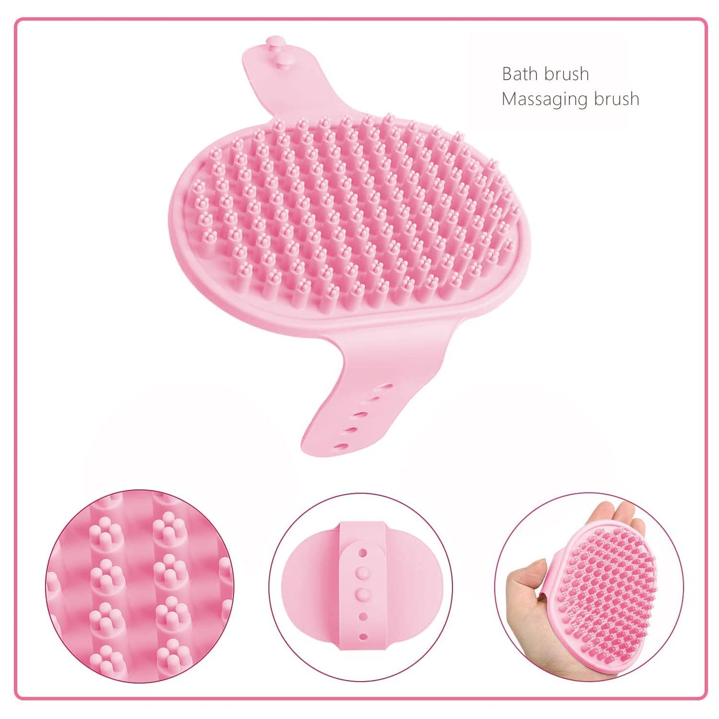 Crafterlife Small Animal Pet Grooming Kit with Pet Shedding Slicker Brush, Bath Massage Glove, Pet Grooming Comb, Nail Clipper Trimmer for Rabbit, Puppy, Kitten, Guinea Pig, Hamster, Ferret (Pink)