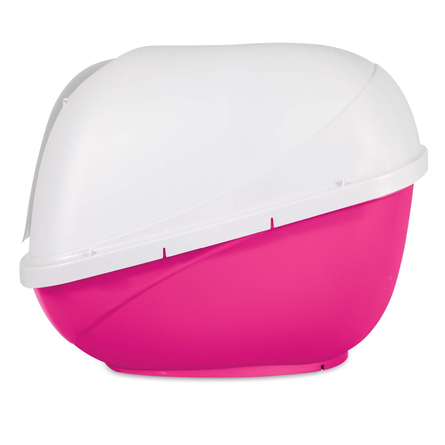 Petmate Basic Hooded Cat Litter Pan, Large, Pink and White, Made in USA
