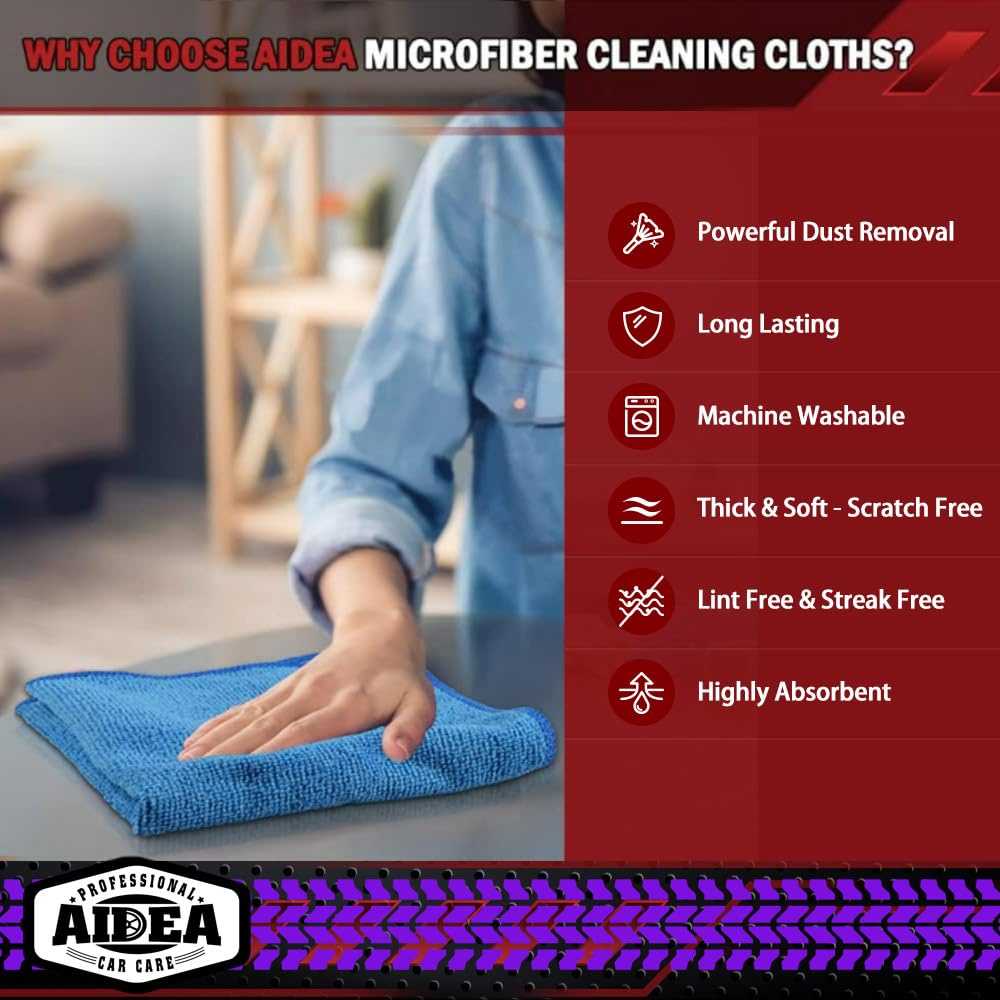 AIDEA Paño de limpieza de microfibra, 50 unidades