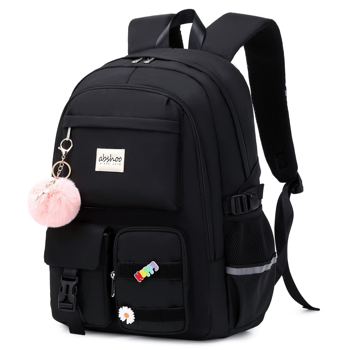 abshoo Mochila para laptop para estudiantes grandes, para mujeres universitarias, secundaria, adolescentes, niñas, mochila de viaje, Negro -, Grande, Mochilas Daypack