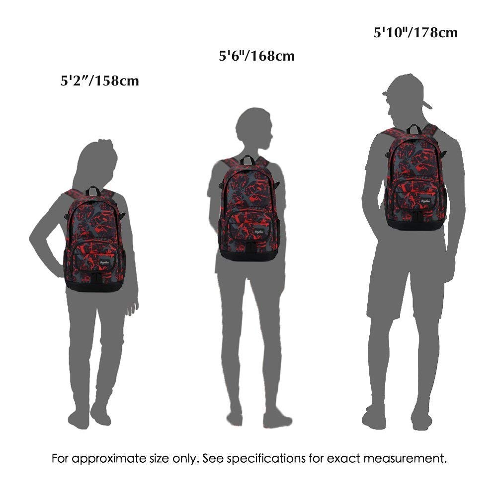 rickyh style Mochila escolar bolsa de viaje para hombres y mujeres, mochila ligera para la universidad con compartimento para laptop, Rojo (New Red), Talla única, Mochila escolar