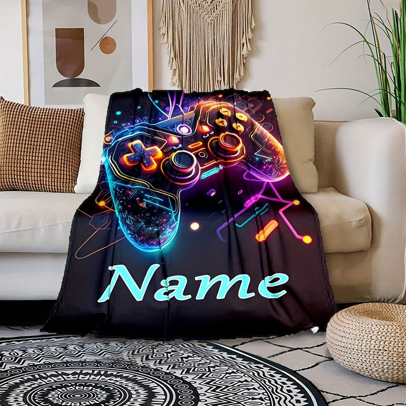 Customizable Gamer Controller Flannel Throw Blanket - Soft, Cozy & Versatile for Couch, Bed, Office, Camping | Perfect Holiday Gift & Decor
