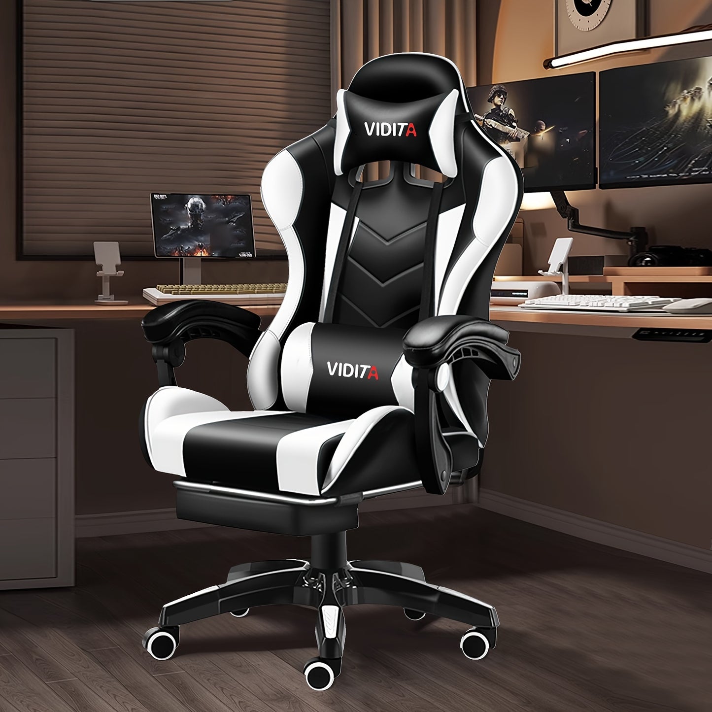 Ergonomic Gaming Chair for Adults and Teens - Racing Style PC Office Chair with Lumbar Support