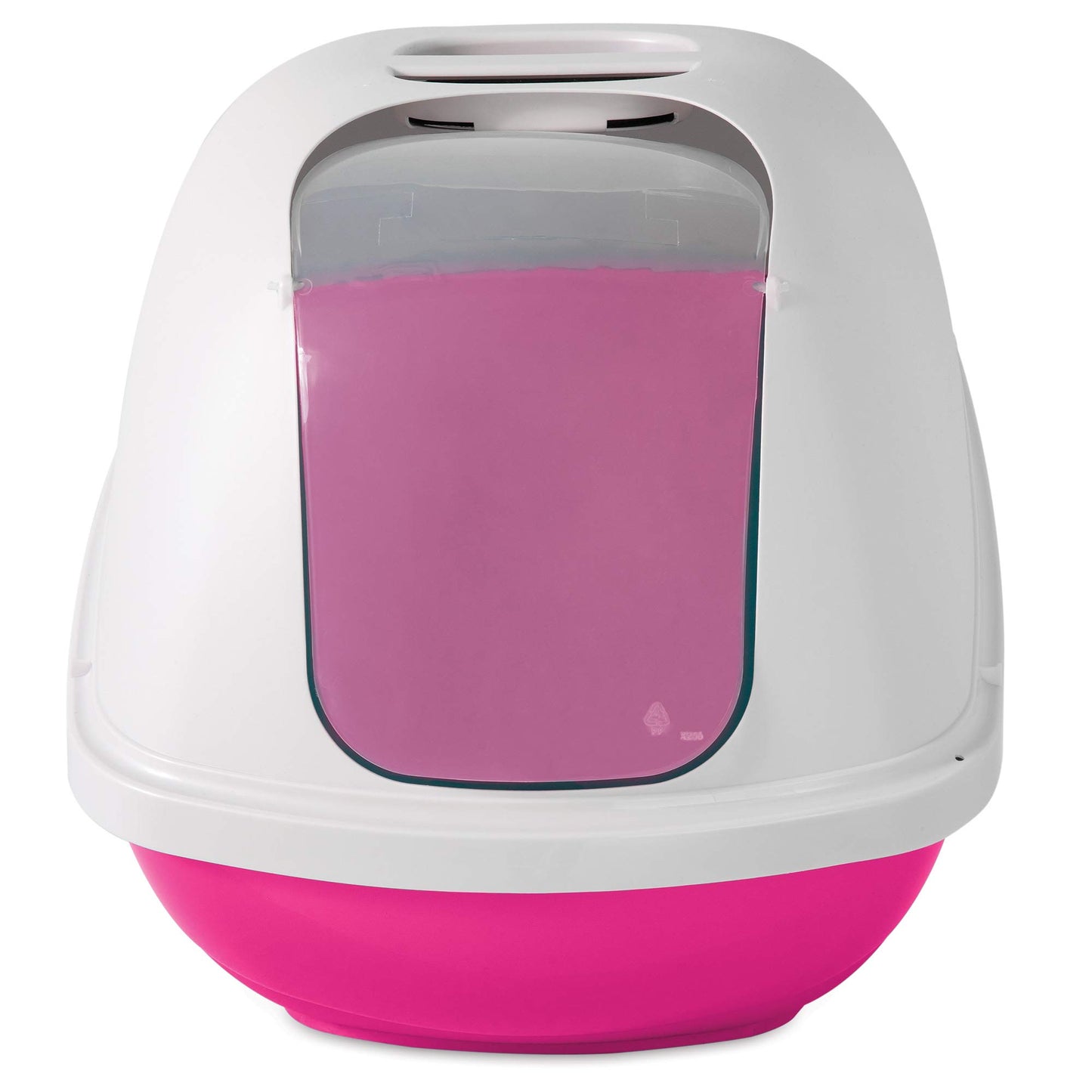 Petmate Basic Hooded Cat Litter Pan, Large, Pink and White, Made in USA