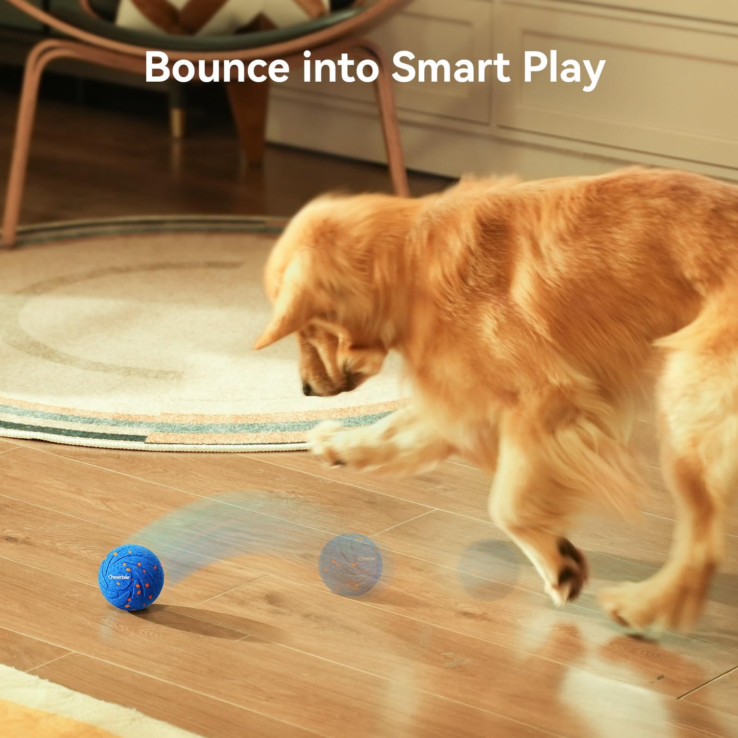 Cheerble Juguete interactivo inteligente para perros, Wicked Ball AIR, movimiento automático, rebote y rotación, material E-TPU, clasificación impermeable IPX7, bola rodante activa para perros