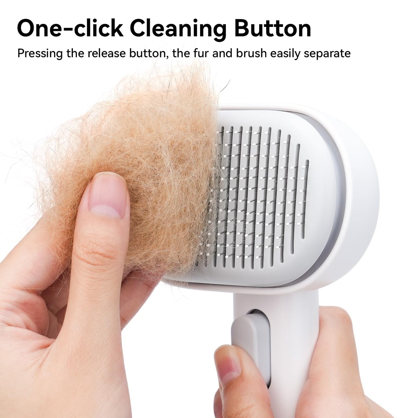 Aumuca Cat Brush for Shedding, Cat Brushes for Indoor Cats, Cat Brush for Long or Short Haired Cats, Cat Hair Brush Cat Grooming Deshedding Brush for Dog Kitten Horse Massage Removes Loose Fur, White