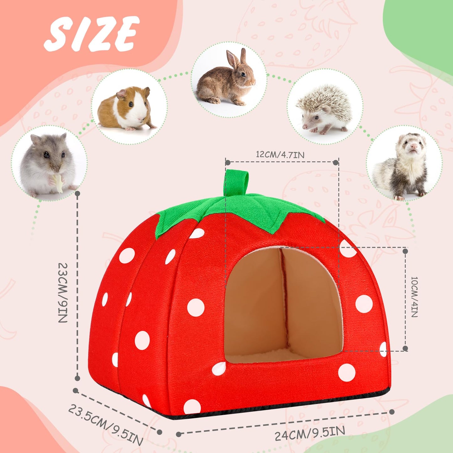 FurrTales Guinea Pig Hideout for Small Animals(Guinea Pig Bed with Warm Fleece, Washable Pet Cushions, Winter Sleeping Warmth)