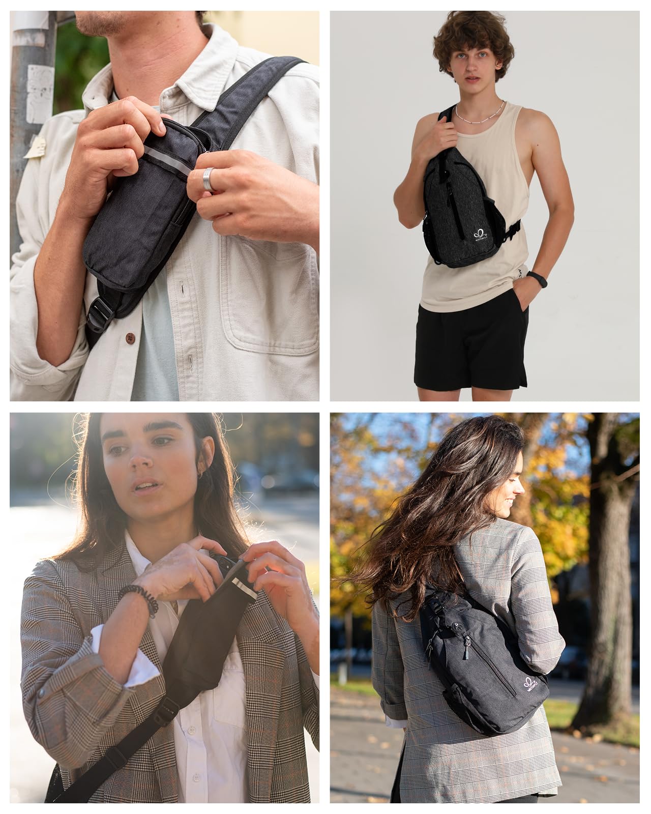 WATERFLY - Mochila cruzada tipo bandolera para viajar y hacer senderismo, bolsa de pecho