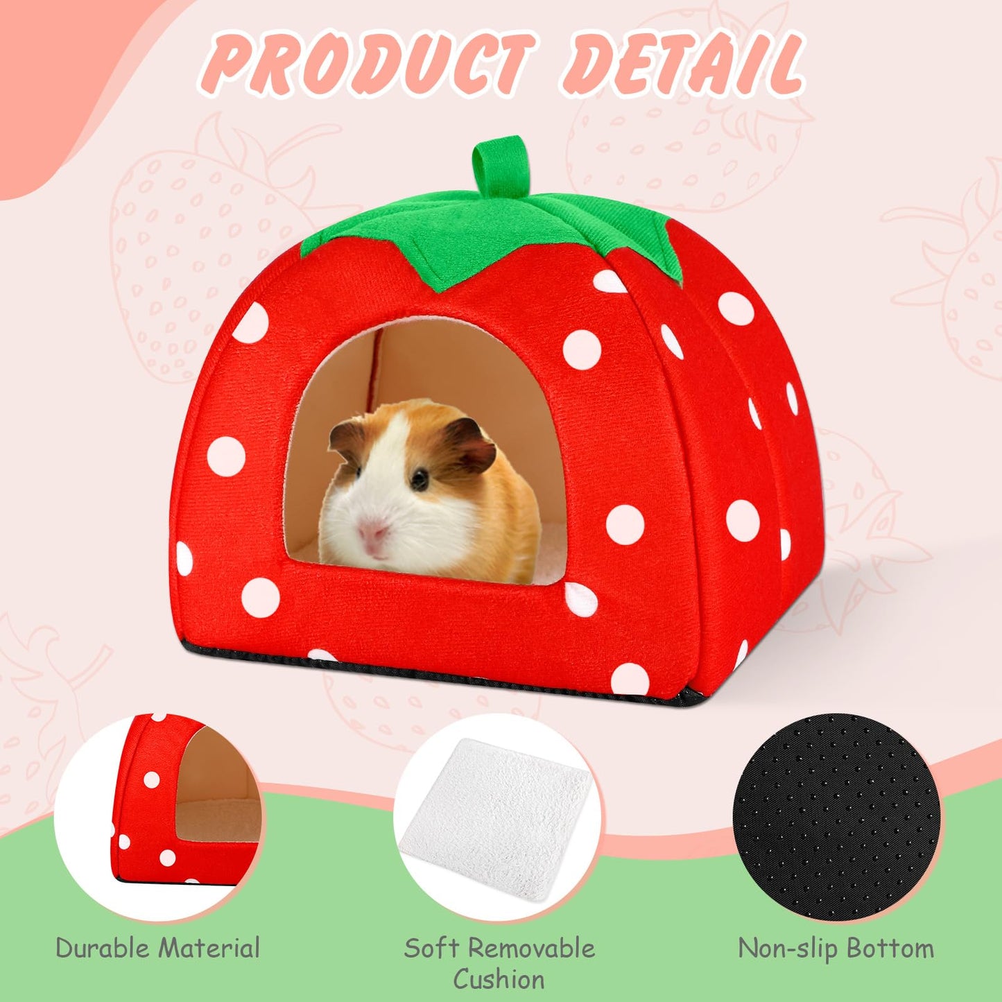 FurrTales Guinea Pig Hideout for Small Animals(Guinea Pig Bed with Warm Fleece, Washable Pet Cushions, Winter Sleeping Warmth)