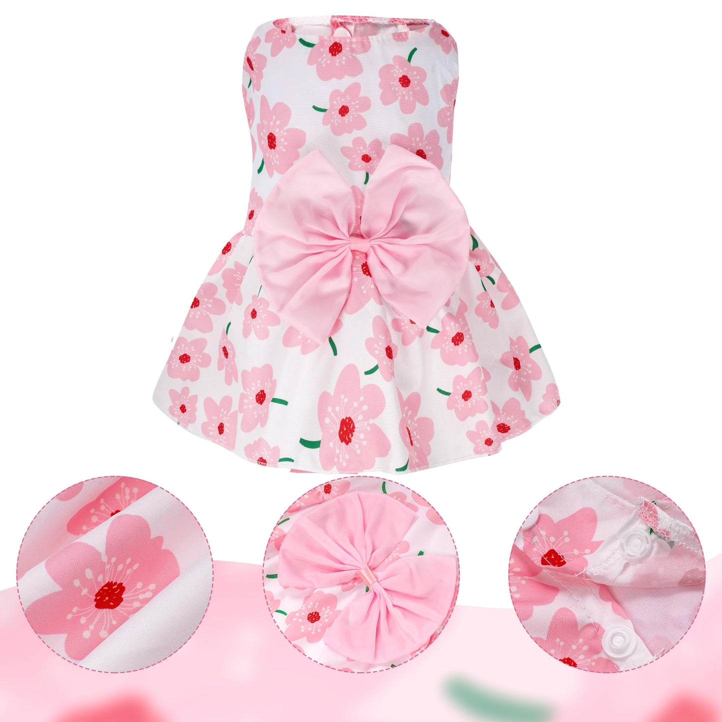 choyaxo Floral Dog Dress Cute Dog Skirt Pet Dress Summer Pet Clothes for Puppy Small Cats