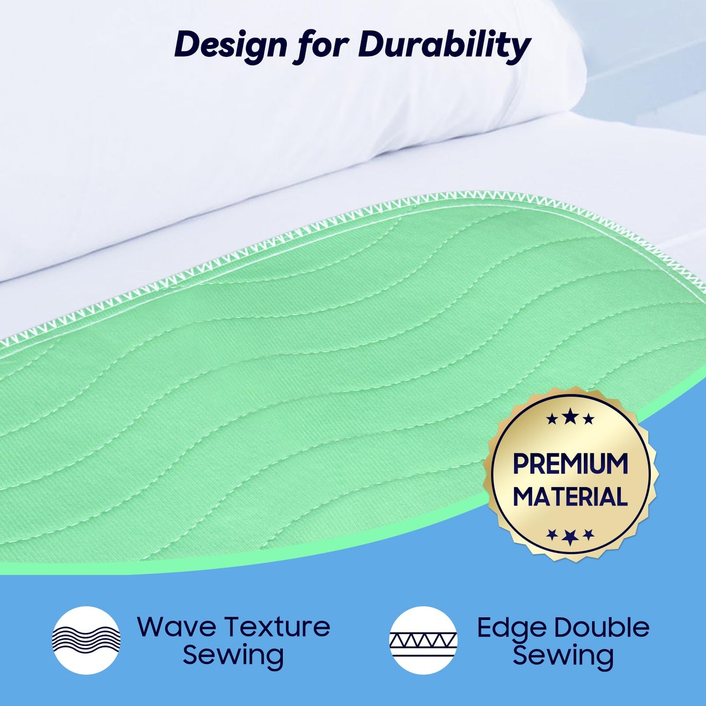 4 Pack 36” x 36” Extra Heavy Absorbency Washable Underpads, Waterproof Quick Drying Nursing Pads Incontinence Bed Pads, Reusable Washable Pee Pads for Dogs, Diaper Changing & Adults