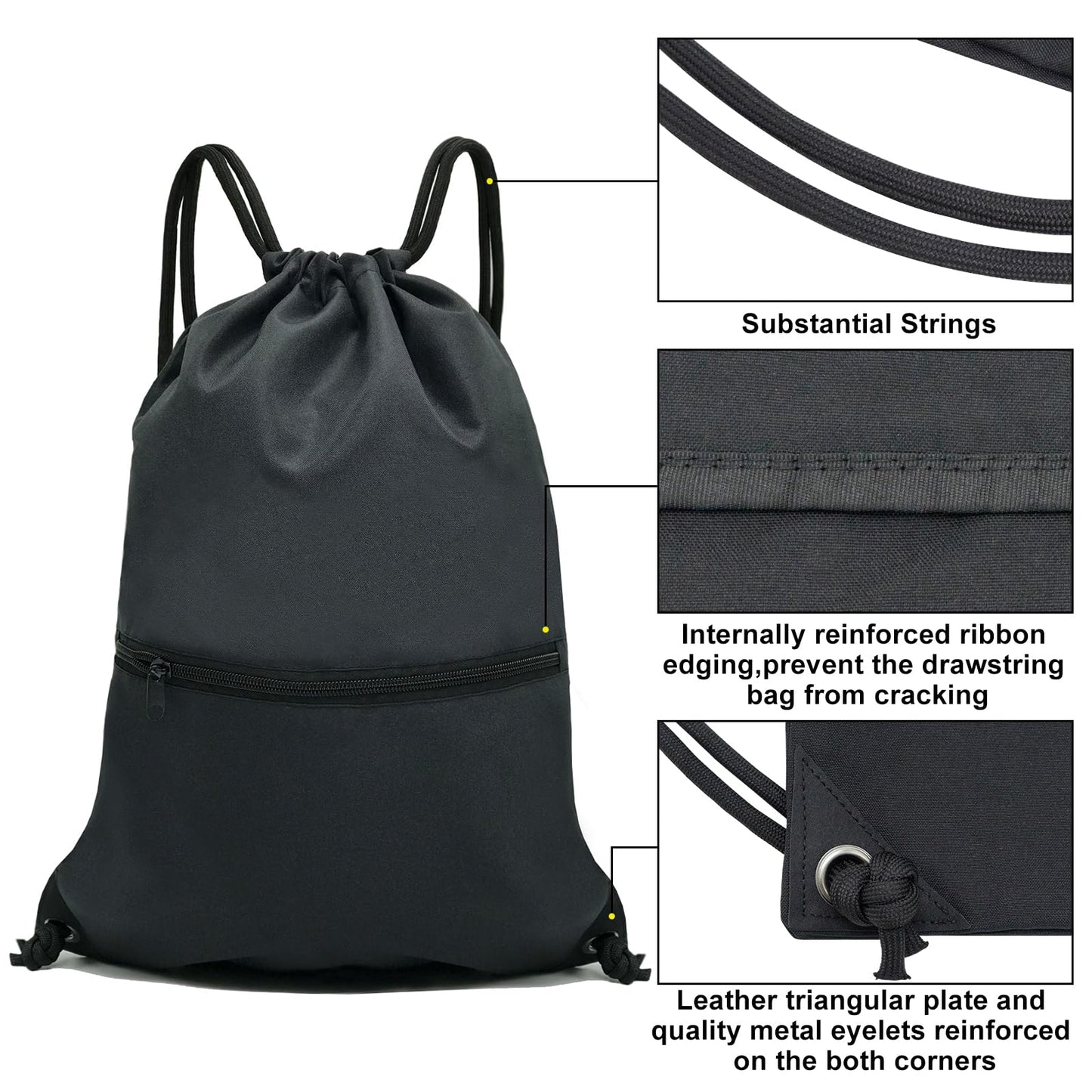 HOLYLUCK - Mochila, bolsa deportiva con cordón ajustable para gimnasio