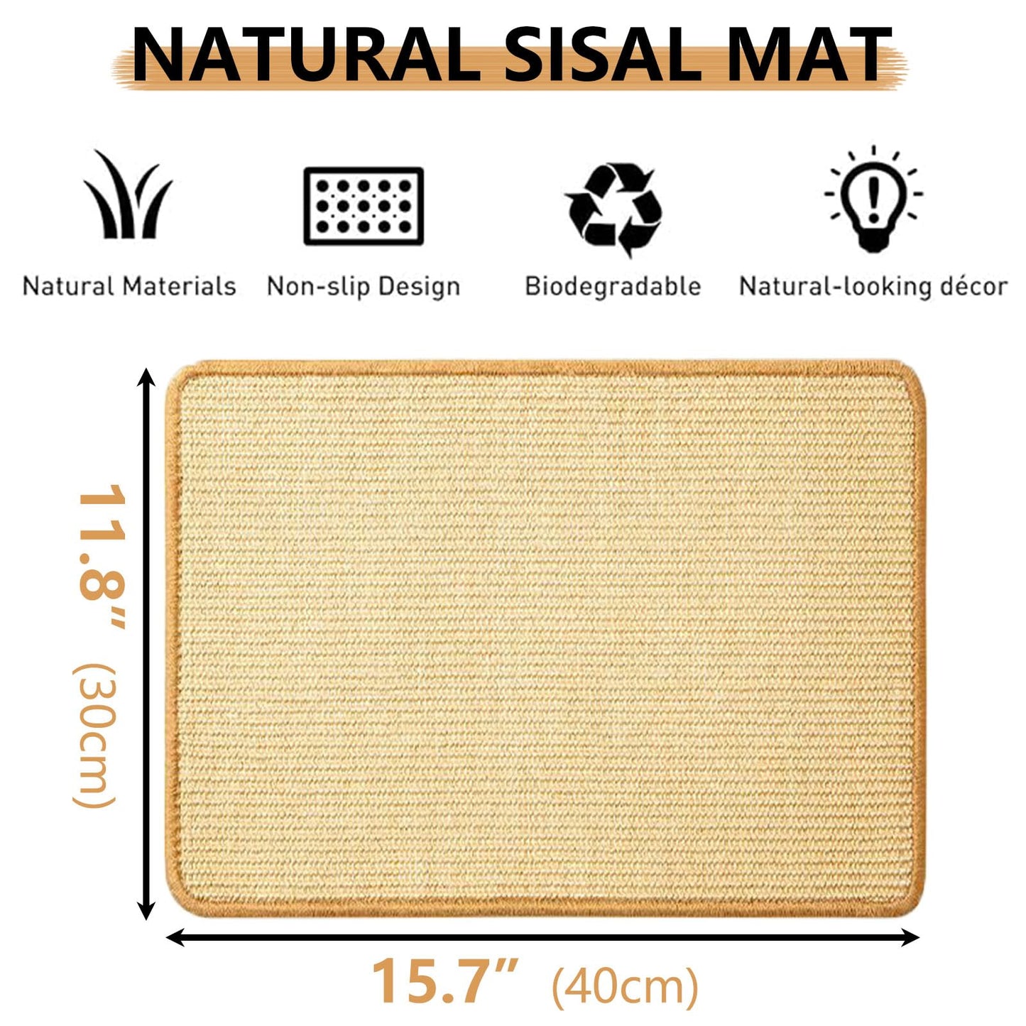 Oncpcare 2PCS Rabbit Scratch Mat Natural Bunny Scratching Pad Claws and Teeth Care Rabbit Mats for Cages Chew Toys for Bunny Pet Cage Bedding for Biting Sleeping Nesting, 16x12