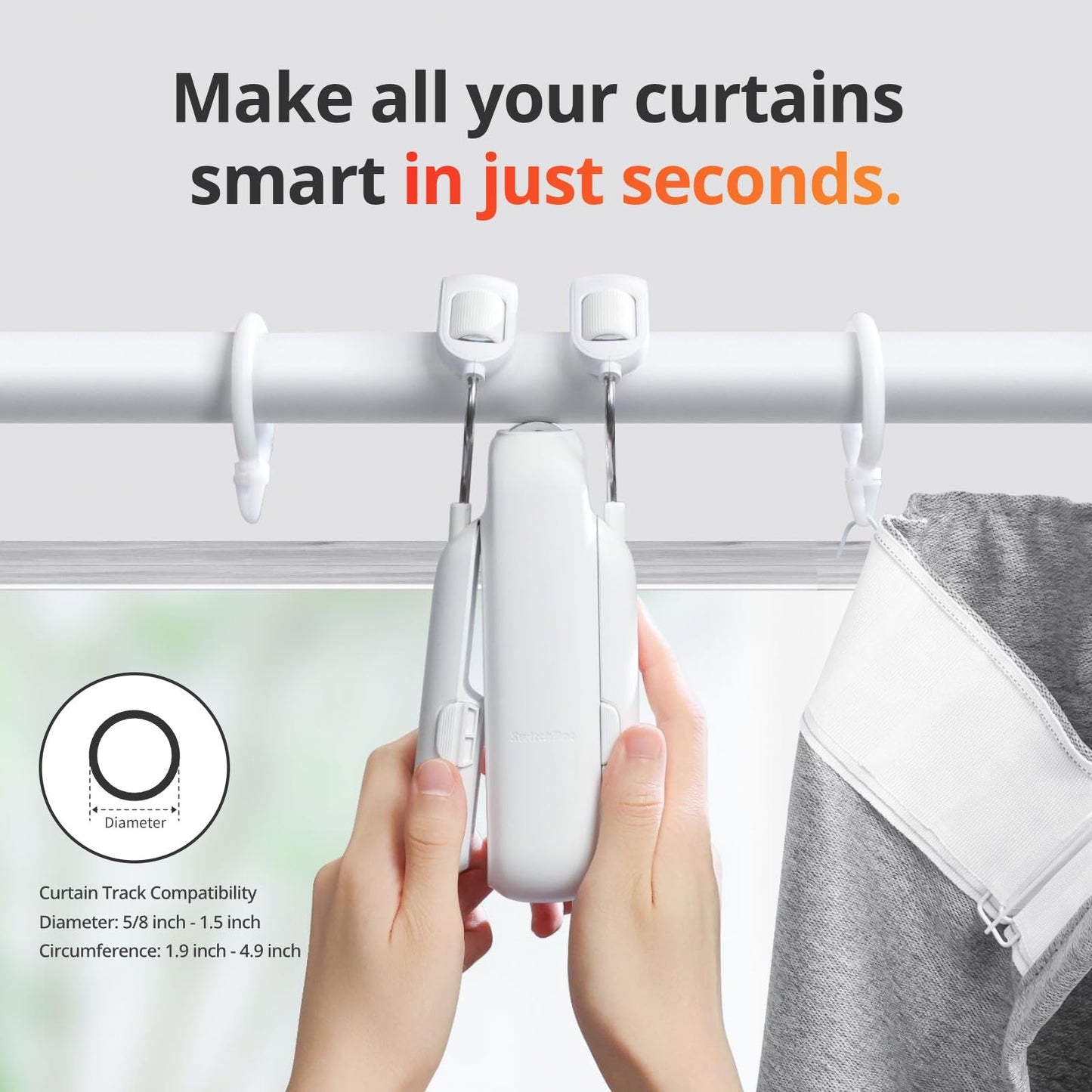 SwitchBot - Abrecortinas automático con control remoto Bluetooth y aplicación/temporizador, motor de alto rendimiento mejorado, funciona con con Alexa, Google Home, HomeKit (Curtain 3, cortinero)
