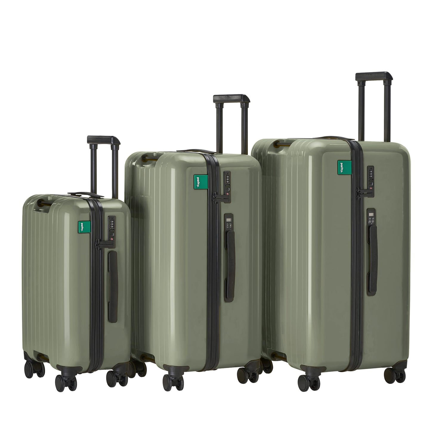 Parity Midi Khaki Premium Hardshell Carry-On Luggage | Square Design | TSA Lock | Built-in Scale | 100% PC Material | 24 Inch Expandable