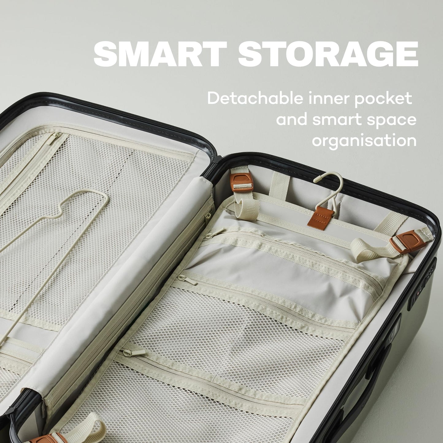Parity Midi Khaki Premium Hardshell Carry-On Luggage | Square Design | TSA Lock | Built-in Scale | 100% PC Material | 24 Inch Expandable