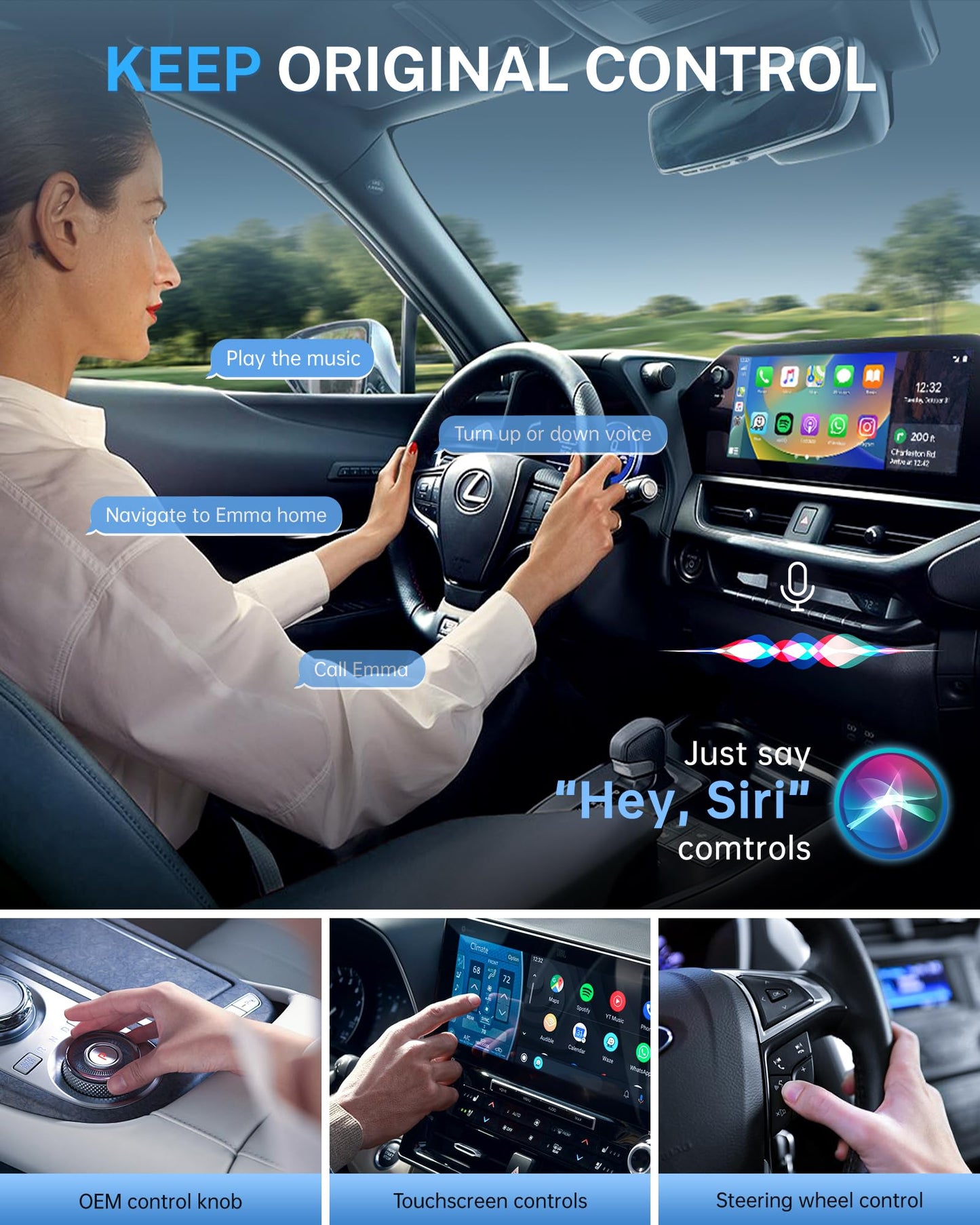 Adaptador inalámbrico CarPlay para iPhone de Apple (actualizado 2024), conexión sin costuras multiusuario para convertir adaptador de juego de automóvil con cable a inalámbrico, sin latencia