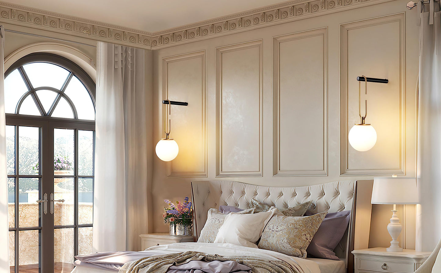 uego de 2 apliques de pared que funcionan con baterías, regulables, funciona con control remoto, lámpara de pared interior sin cableado para dormitorio, moderna de mediados de siglo