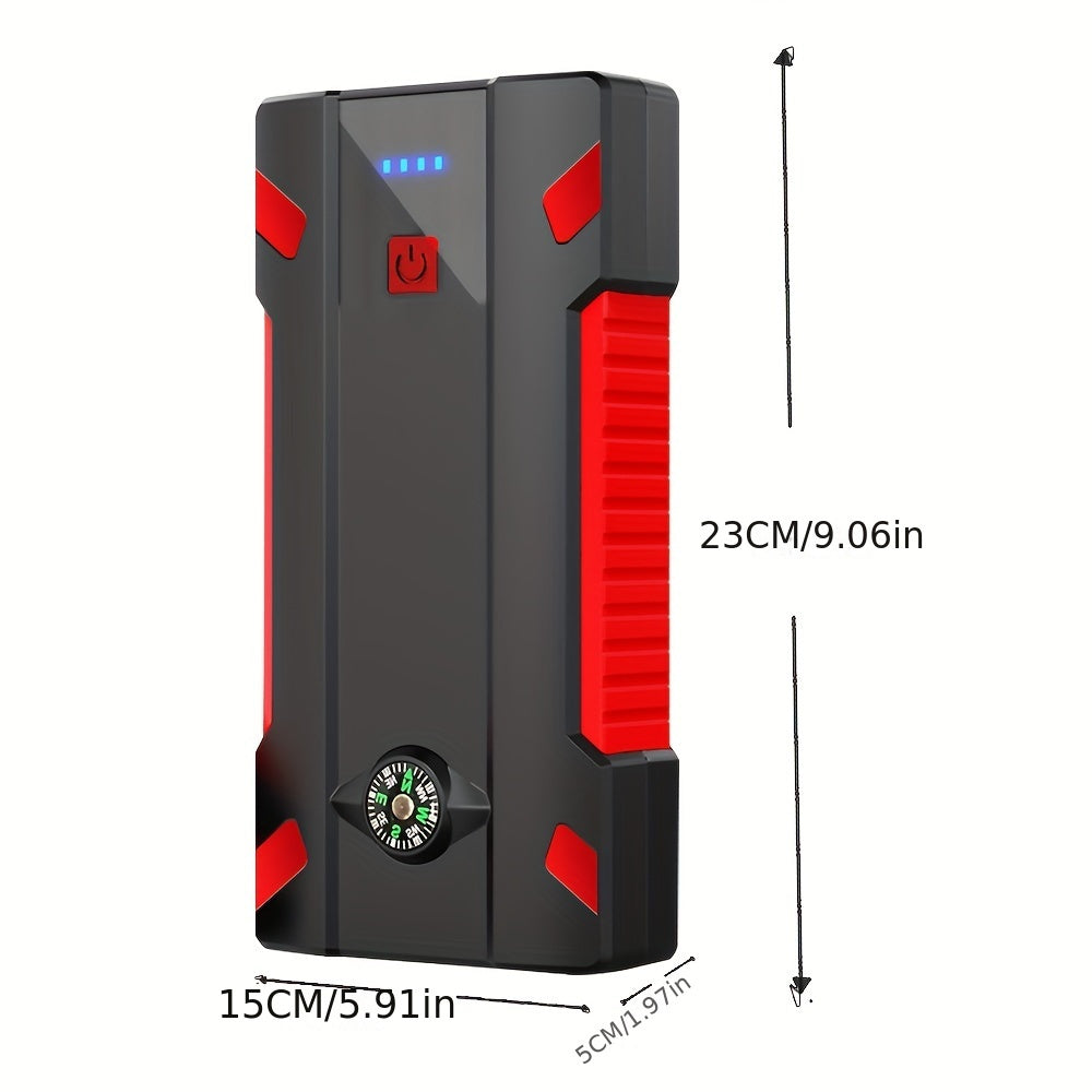 Portable Car Jump Starter - 12V 400A/600A Peak, 6000mAh/10000mAh Power Bank, Emergency Car Charger for 2.0L Gas Vehicles
