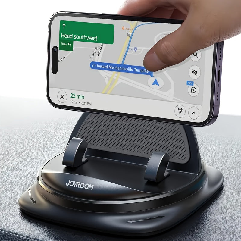 JOYROOM Car Phone Holder Mount - Rotatable Adjustable Dashboard/Dashboard///-Free, Non-Slip & ABS, Waterproof & Heat-Resistant, Spring-Loaded Grip, One-Touch Operation for iPhone/Samsung/Smartphones