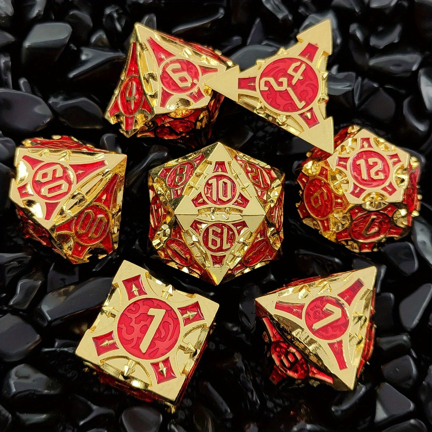 Ultimate RPG Experience: 7-Piece Stylish Metal Dice Set - Precision & Durability for Tabletop Games | Perfect Gamer Gift