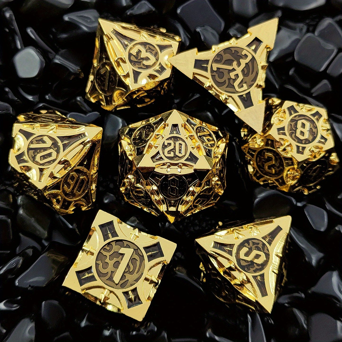 Ultimate RPG Experience: 7-Piece Stylish Metal Dice Set - Precision & Durability for Tabletop Games | Perfect Gamer Gift