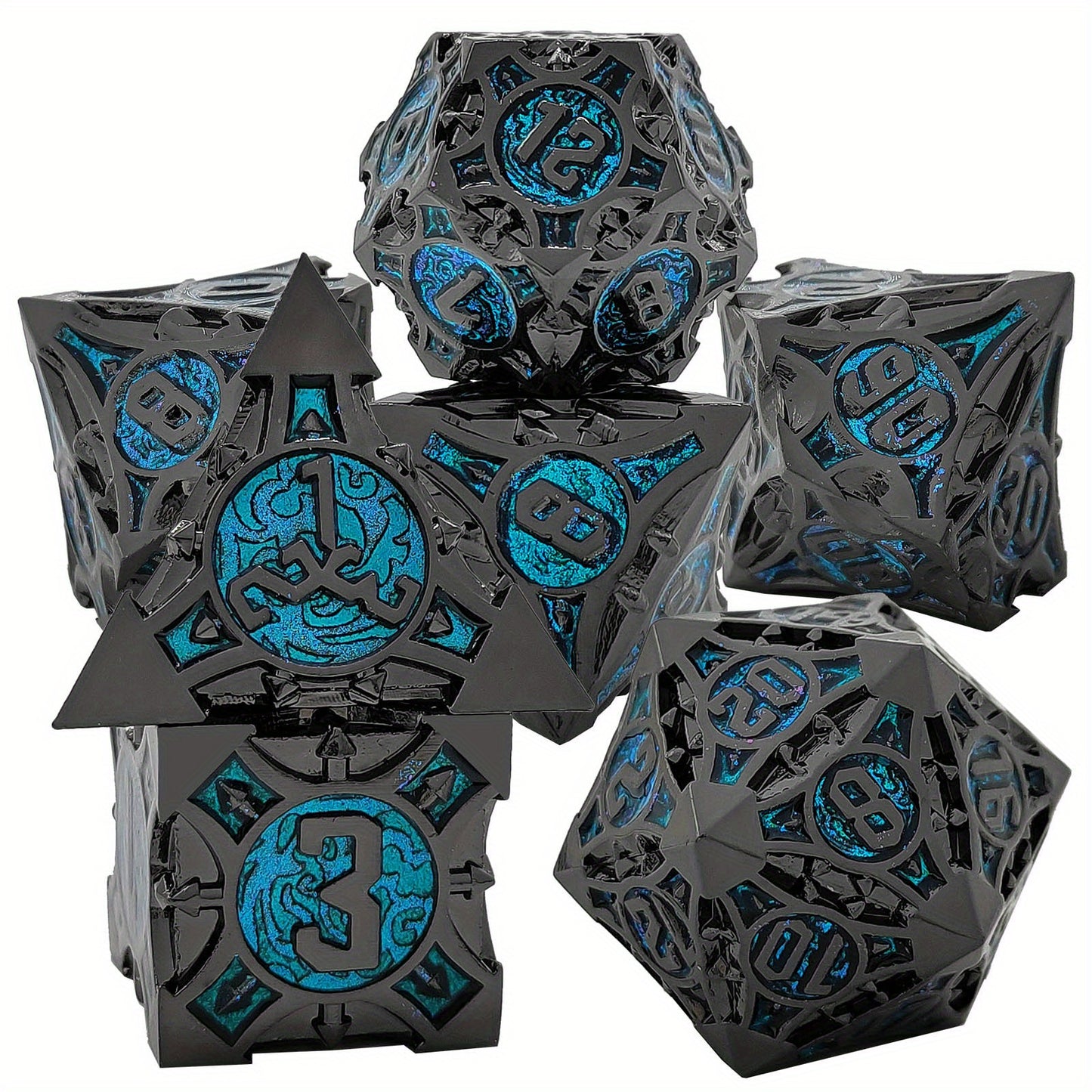 Ultimate RPG Experience: 7-Piece Stylish Metal Dice Set - Precision & Durability for Tabletop Games | Perfect Gamer Gift