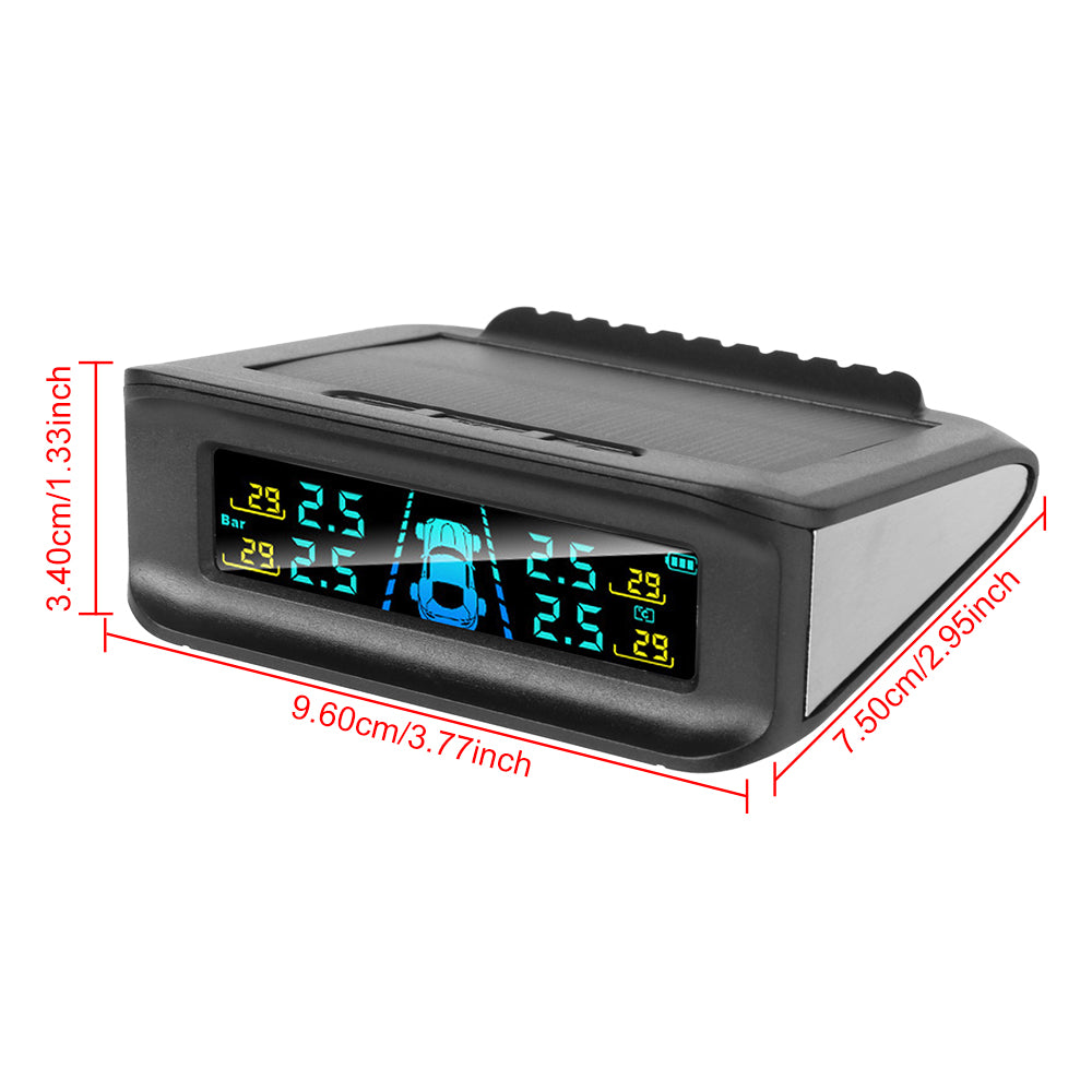 Sistema de monitoreo de presión de neumáticos con pantalla Digital de seguridad para coche, sistema de alarma de presión de neumáticos inalámbrico TPMS con energía Solar