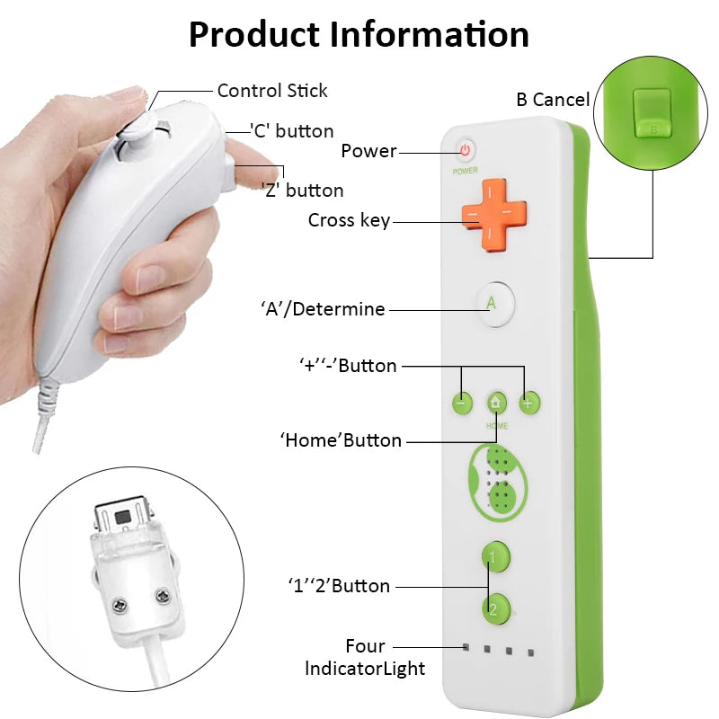 Controlador para mando a distancia Wii, Control de movimiento más incorporado para consola Wii/Wii U, inalámbrico, 1 Uds./2 uds.