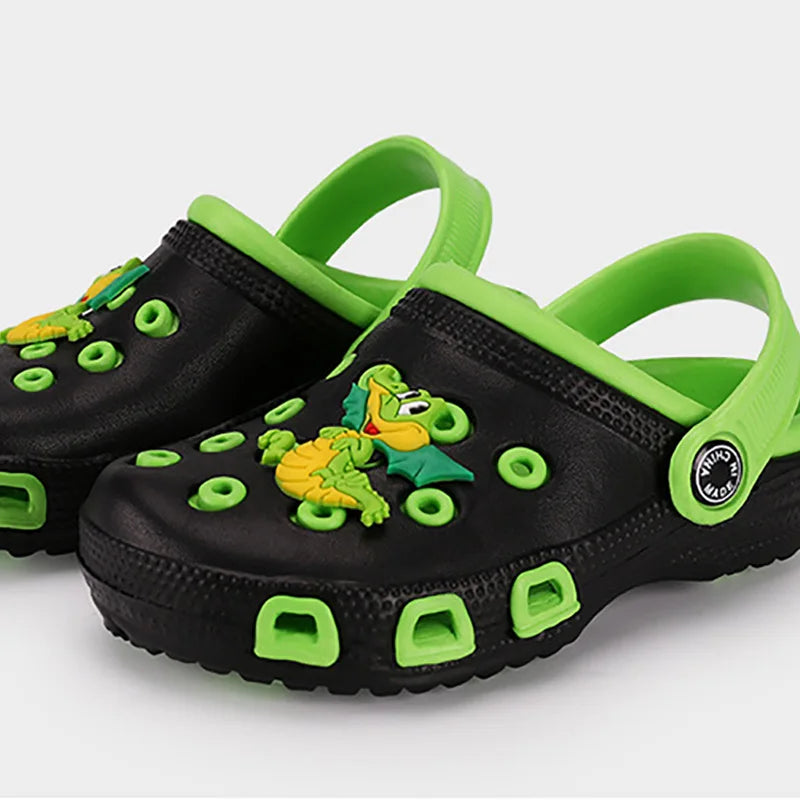 EUR24-35 zuecos de mulas para niños, zapatos bonitos de dibujos animados para jardín de verano para niñas y niños, zapatos de playa con agujeros de Color caramelo, sandalias para bebés