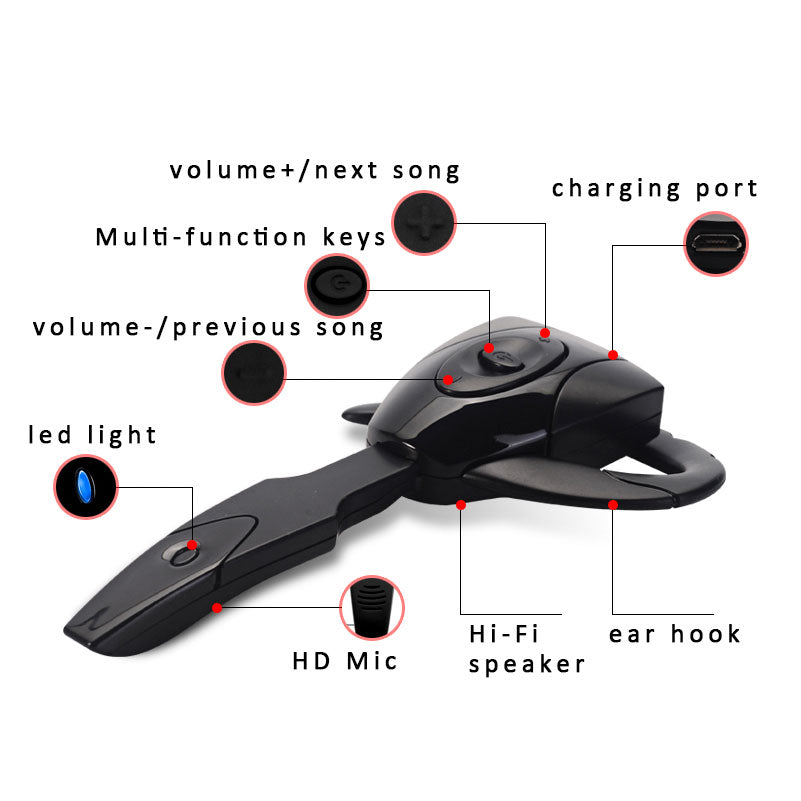 Auriculares inalámbricos para negocios, cascos compatibles con Bluetooth, micrófono, recargable, modo de reposo, conducción de coche, deporte, manos libres
