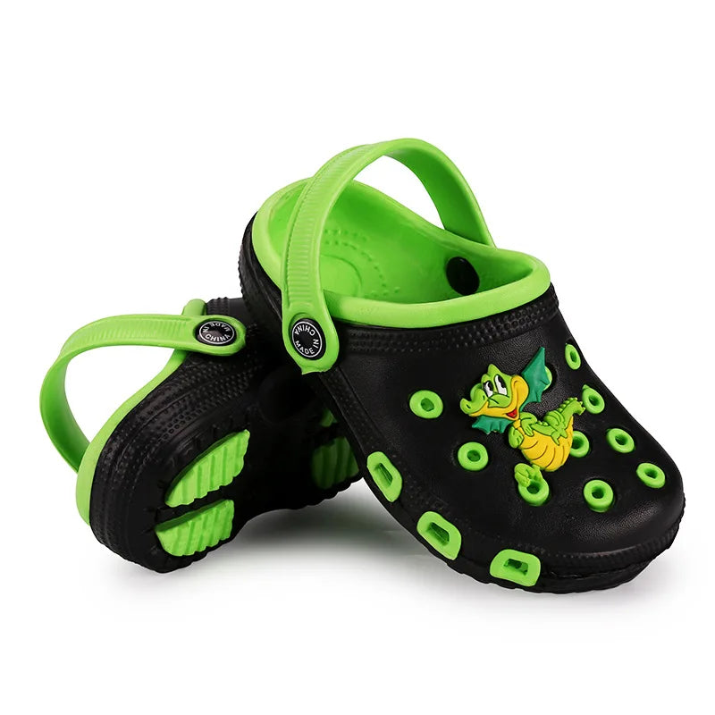 EUR24-35 zuecos de mulas para niños, zapatos bonitos de dibujos animados para jardín de verano para niñas y niños, zapatos de playa con agujeros de Color caramelo, sandalias para bebés
