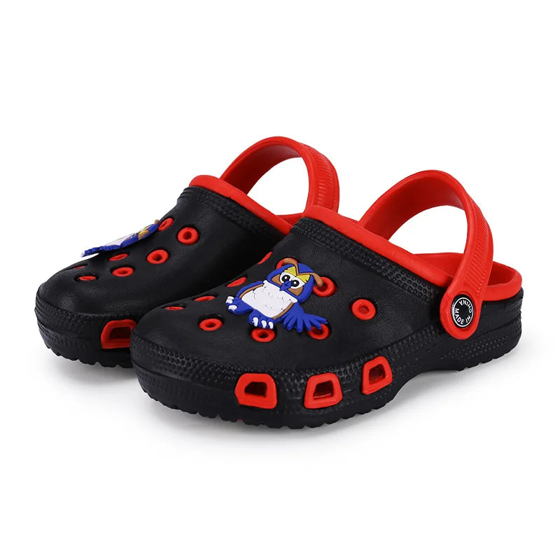 EUR24-35 zuecos de mulas para niños, zapatos bonitos de dibujos animados para jardín de verano para niñas y niños, zapatos de playa con agujeros de Color caramelo, sandalias para bebés