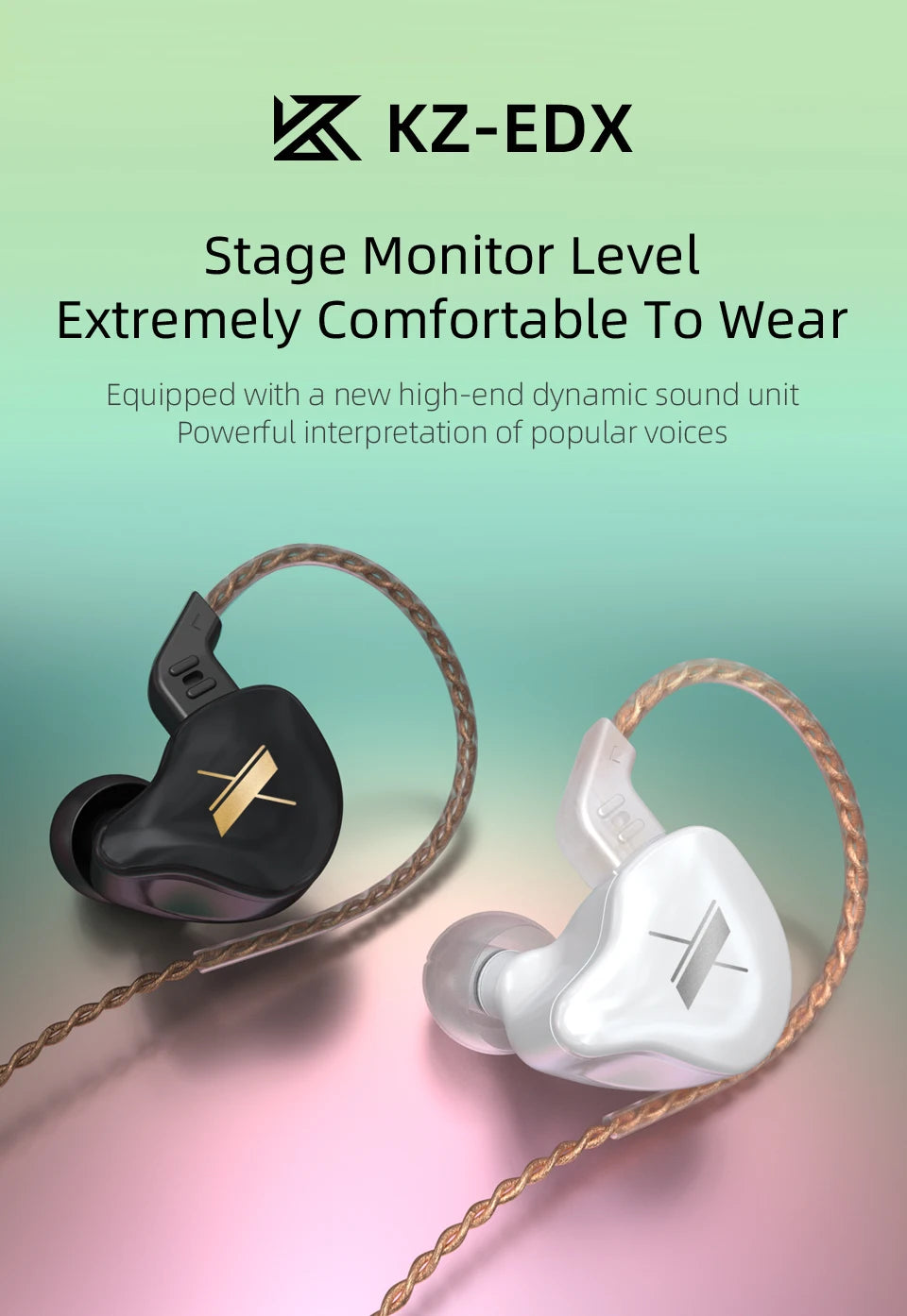Auriculares KZ EDX 1 auriculares con graves HIFI dinámicos auriculares con Monitor deportivo con cancelación de ruido