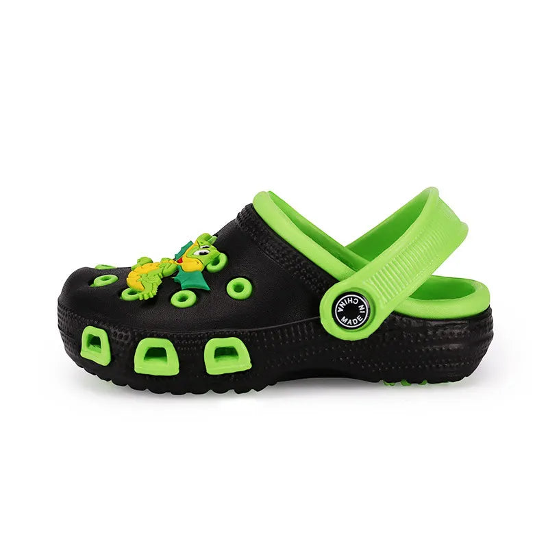 EUR24-35 zuecos de mulas para niños, zapatos bonitos de dibujos animados para jardín de verano para niñas y niños, zapatos de playa con agujeros de Color caramelo, sandalias para bebés