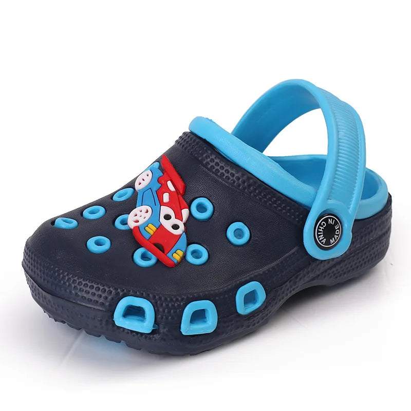 EUR24-35 zuecos de mulas para niños, zapatos bonitos de dibujos animados para jardín de verano para niñas y niños, zapatos de playa con agujeros de Color caramelo, sandalias para bebés