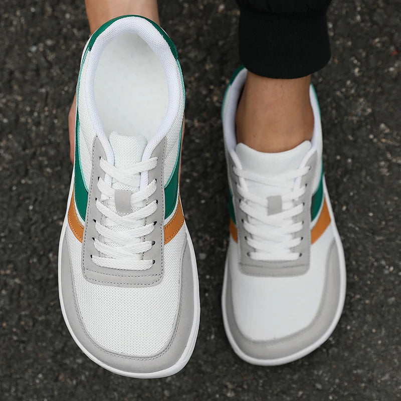 Nuevos zapatos de punta ancha para hombre, zapatos informales versátiles de suela suave, zapatos anchos para caminar, zapatillas cómodas de malla transpirable, zapatos descalzos