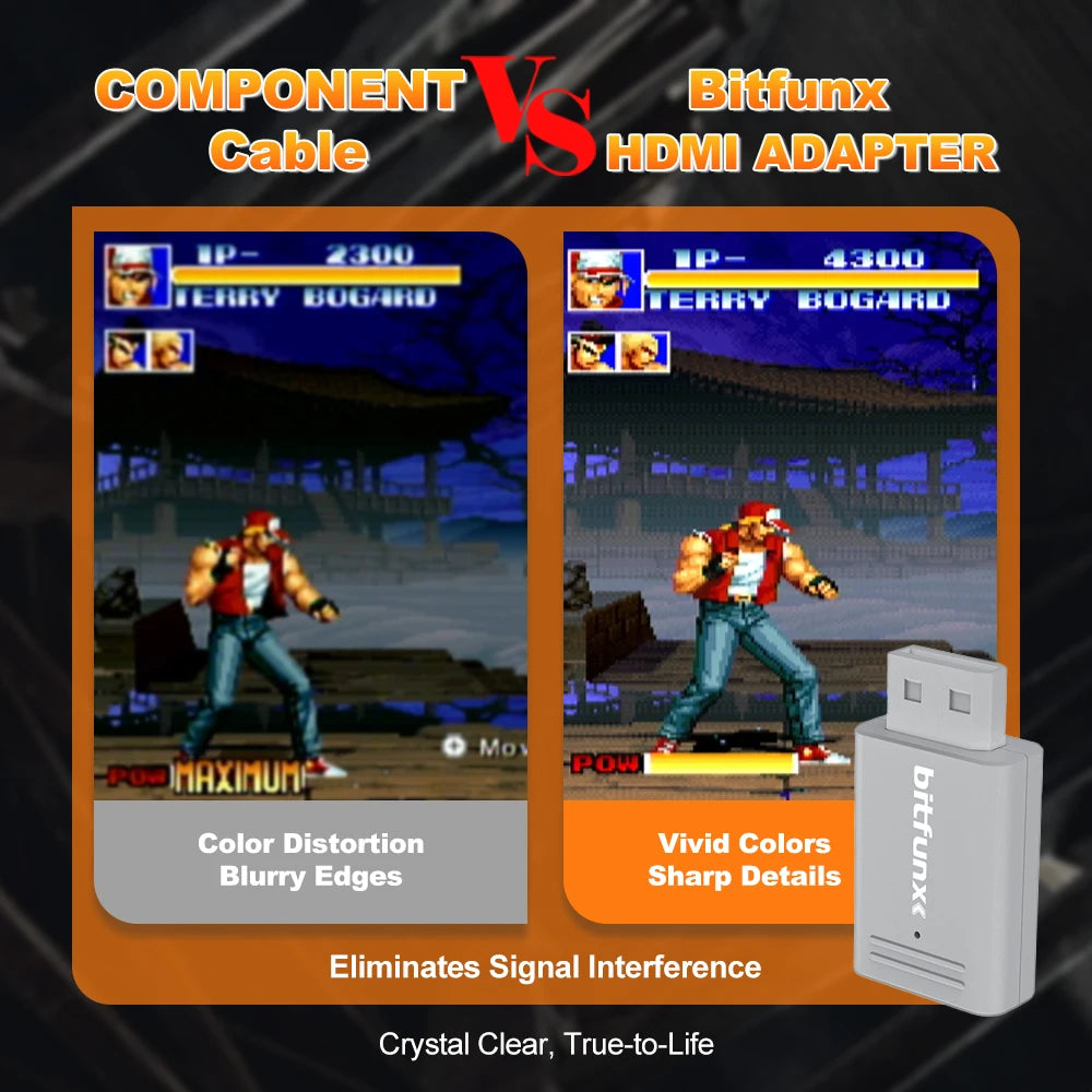Bitfunx Mini Adaptador de Audio y Vídeo Convertidor YPBPR a HDMI para Consola de Juegos PAL NTSC Wii Plug and Play