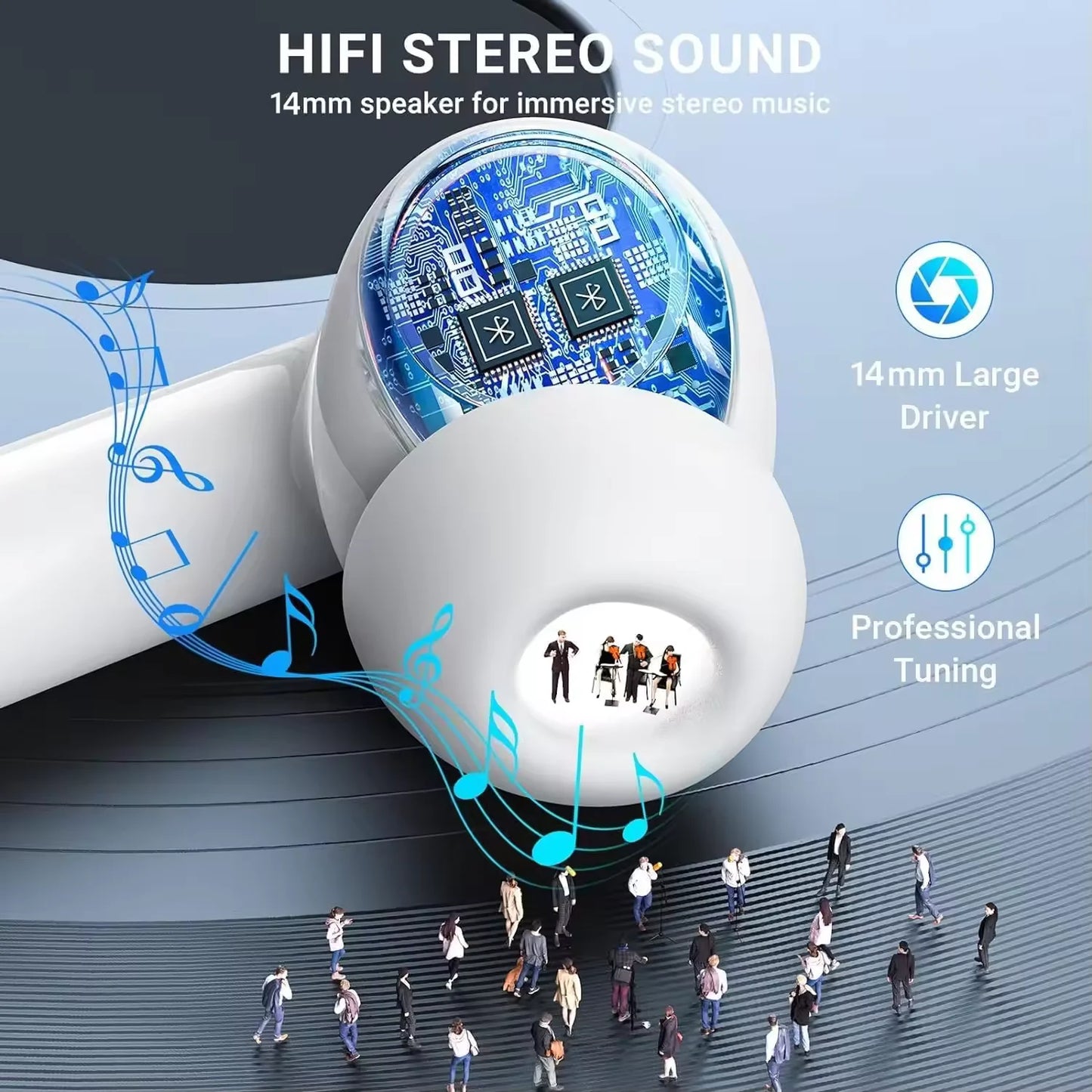 Nuevo 2025 Air Pro auriculares inalámbricos con Bluetooth auriculares sonido HiFi auriculares con reducción de ruido de baja latencia para IPhone Android